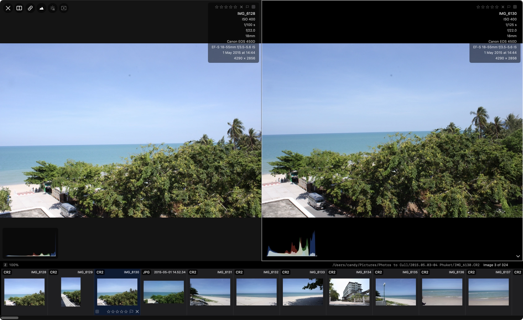 PhotoCuller Side-by-Side Compare
